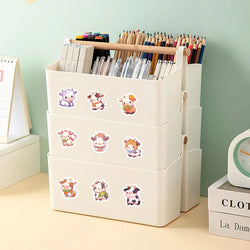 500PCS Cute Dairy Cow Roll Sticker Handbill Material Cute High Appearance Level Envelope Sealing Sticker Student Kawaii (ONLINE ORDER ONLY)