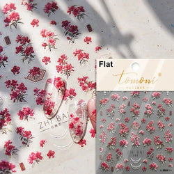 Red Azalea Rose Peony Crane Warbler Bird Fish Lily Chicken Rabbit Lobster Flower Retro Chinese Nail Art Sticker Decoration Decal (Online Order Only)