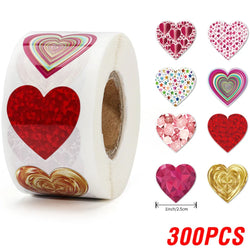 100-500pcs 1inch Red Heart Stickers for Valentine's Day New Baking Packaging Sticker Envelope Seals Love Decorative Stickers (ONLINE ORDER ONLY)