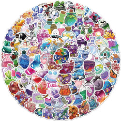 Cartoon Magic Potion Stickers: 10/30/50/99pcs Aesthetic Decals for Laptop, Luggage, Phone, Kids (ONLINE ORDER ONLY)