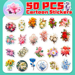 10/30/50PCS Vintage Rose and Floral Sticker Packs (ONLINE ORDER ONLY)