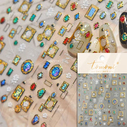 Button Rag Floral Print Flower Small Sticker Cloth Morning Glory Figure Pattern Thread Adhesive Nail Art Stickers Manicure Decal (ONLINE ORDER ONLY)