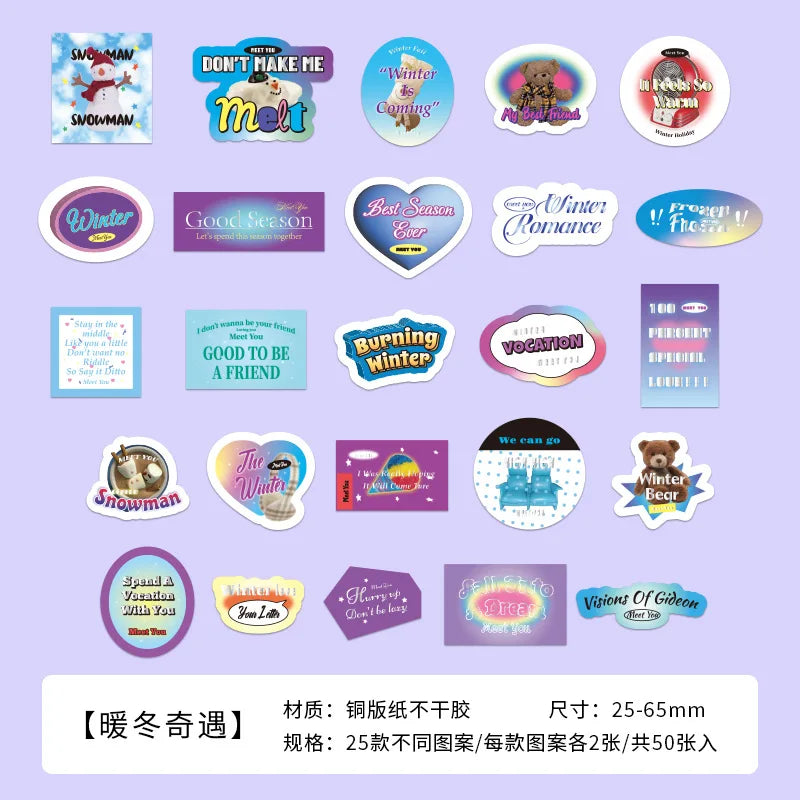 50Pcs/lot Ins Cute Bear Stickers Planner Journal Collage DIY idol card Decoration Material Scrapbook Sticker Kawaii Stationery (ONLINE ORDER ONLY)