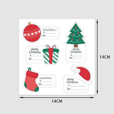 10pcs-50pcs Christmas Stickers Self-adhesive Seal Labels Christmas Tree Multi-use Merry Christmas Sticker Party Decoration (ONLINE ORDER ONLY)