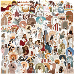 10/50/102pcs Jesus Phrase Christians Religion Bible Stickers Aesthetic Graffiti Decals DIY Luggage Skateboard Scrapbook Sticker (Online Order Only)