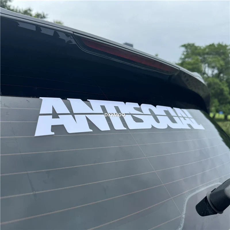 Car Stickers for Words ANTISOCIAL Decal Auto Body Rear Front Windshield Window Vinyl Text Decoration Applique (ONLINE ORDER ONLY)