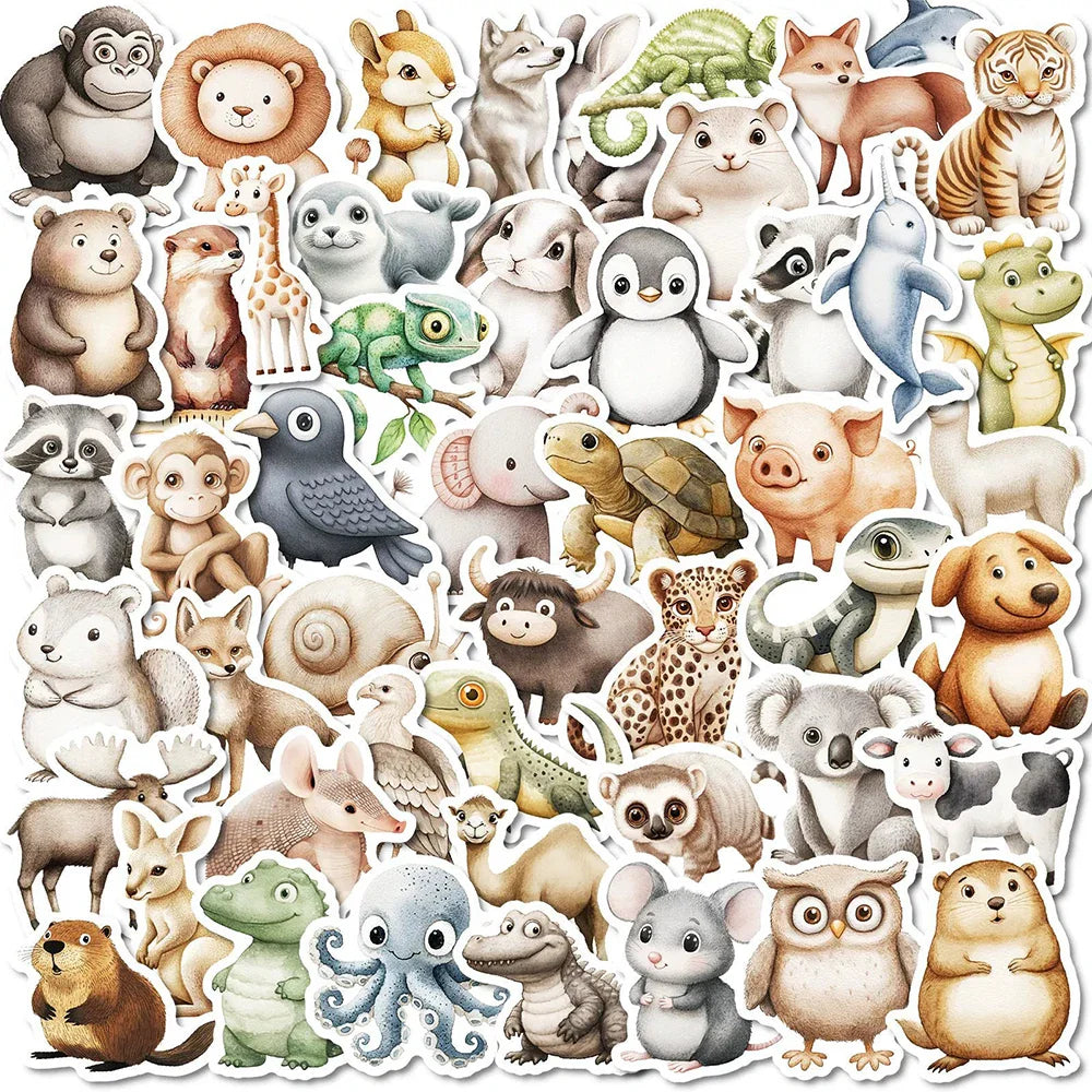 Cartoon Animal Stickers for Kids - Laptop, Phone, Suitcase, Fridge, Diary (ONLINE ORDER ONLY)