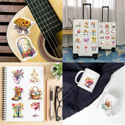 10/30/50PCS Cartoon Flower World PVC Sticker Aesthetic Decoration Scrapbooking Korean Stationery School Supplies for Kids (ONLINE ORDER ONLY)