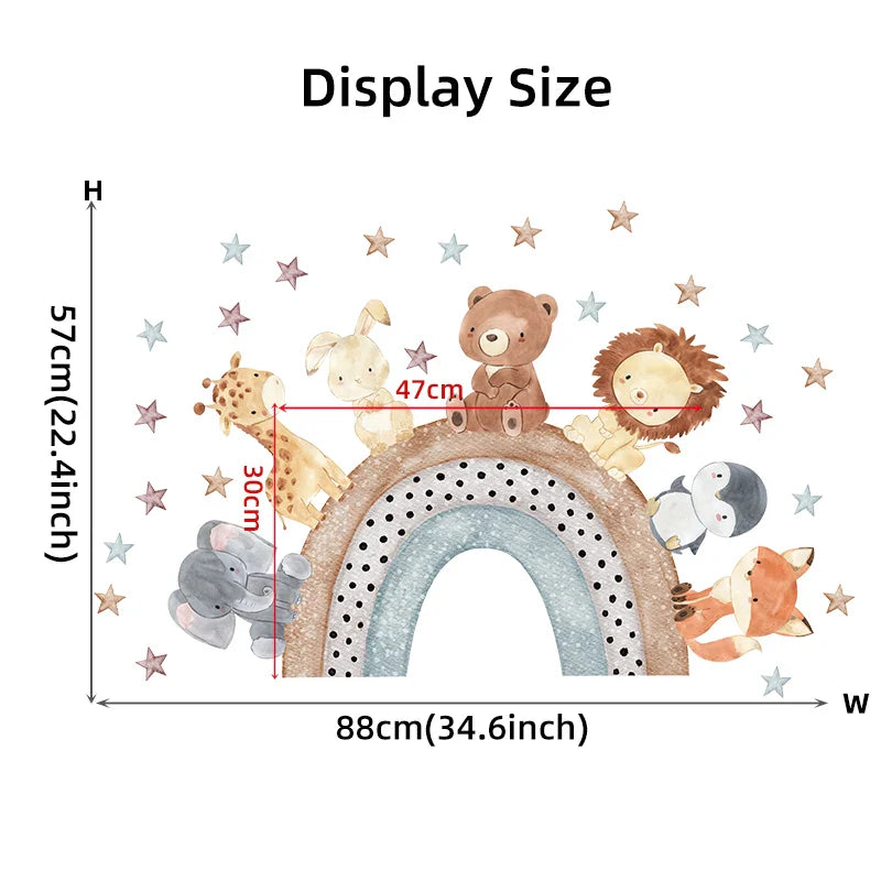 Watercolor Cartoon Animals Wall Stickers (ONLINE ORDER ONLY)