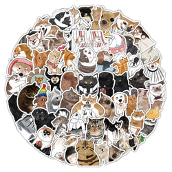 Animal Meme Stickers Pack - Dog Cat Cartoon Decals for Laptop, Phone, Guitar, Bike, Skateboard, Kids Toy (Online Order Only)