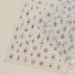 Gold Silver Star Laser Pink Colorful Glitter Starlight Sparkle Rhinestones Relief Nail Art Decorations Stickers Manicure Decals (ONLINE ORDER ONLY)