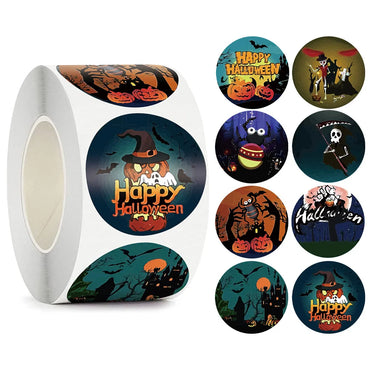 100-500PCS Halloween Pumpkin Bat Sealing Sticker Happy Halloween Sticker For Kids Party Baking Accessories Tools DIY (ONLINE ORDER ONLY)