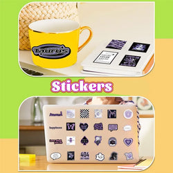 10/30/60PCS INS Purple Black PVC Sticker Aesthetic DIY Decoration Scrapbooking Stationery Hand Accounting Supplies for Kids (ONLINE ORDER ONLY)
