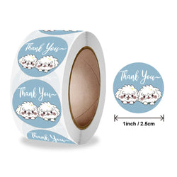 500pcs/roll Flowers Thank You Sticker Labels Round Reward Stickers Wedding Party Decor Envelope Seals Stickers Stationery (Online Order Only)