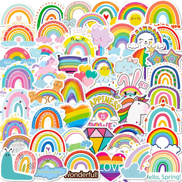 10/50Pcs Rainbow Bridge Cartoon Waterproof Stickers DIY Skateboard Fridge Motorcycle Luggage Cute Graffiti Sticker Decal Toy (ONLINE ORDER ONLY)