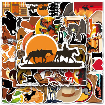 10/30/50pcs Anime Western Cowboy Cool Stickers Decals Motorcycle Luggage Laptop Phone Skateboard Car Fridge Waterproof Sticker (ONLINE ORDER ONLY)