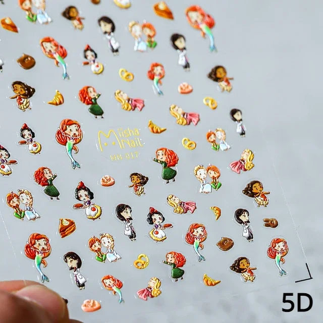 Chinese Black Red Lucky Carp Fish 3D Self Adhesive Nail Art Stickers 5D Soft Relief Nail Phone Decals Goldfish Beach Sea Summer (ONLINE ORDER ONLY)