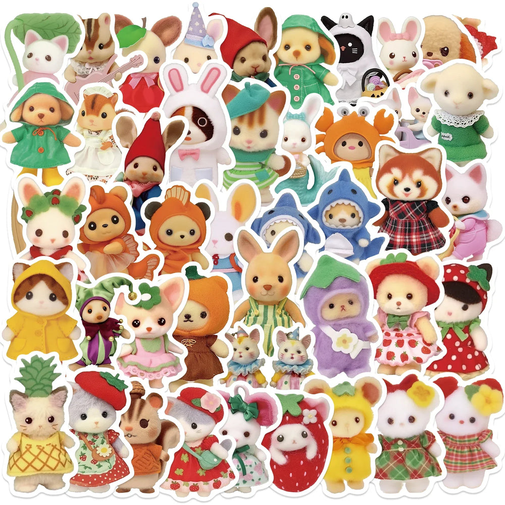 60PCS Fruit Critter Animal Stickers DIY Laptops Water Bottles Phones Decorative Stickers Toy Waterproof Vinyl Decals (ONLINE ORDER ONLY)