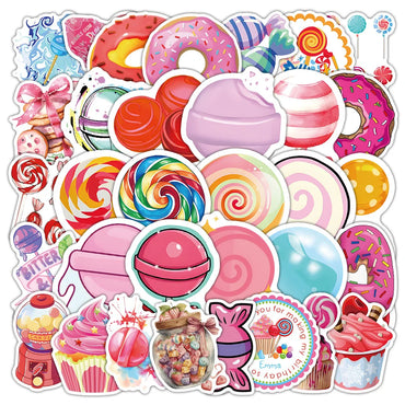 Cute Food Cartoon Stickers Waterproof DIY Bike Guitar Skateboard Decals Toy (Online Order Only)