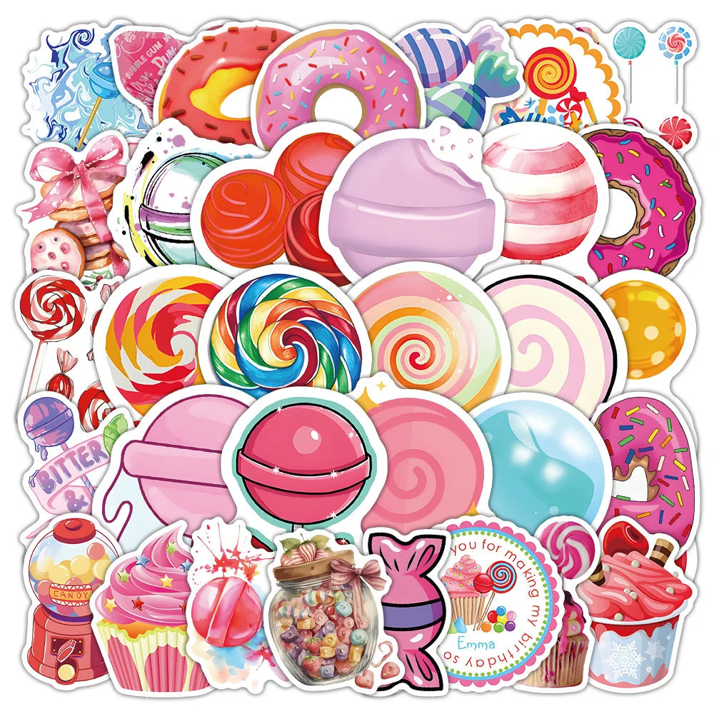 Cute Food Cartoon Stickers Waterproof DIY Bike Guitar Skateboard Decals Toy (Online Order Only)