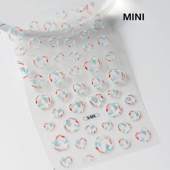 Summer Beach Dreamy Water Bubble Mermaid Shell Conch Starfish Jellyfish Soft Relief Decoration Nail Art Stickers Manicure Decals (ONLINE ORDER ONLY)