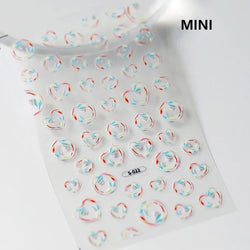 Summer Beach Dreamy Water Bubble Mermaid Shell Conch Starfish Jellyfish Soft Relief Decoration Nail Art Stickers Manicure Decals (ONLINE ORDER ONLY)