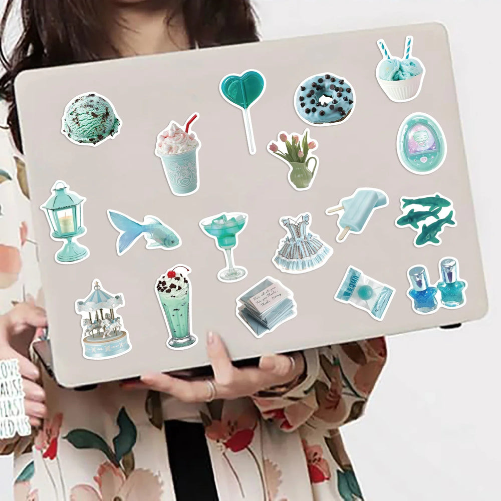 50pcs Mint Mambo Green Ins 3D Cool Stickers Summer DIY Diary Scrapbooking Car Motorcycle Journal Decorative Decals Sticker﻿ (ONLINE ORDER ONLY)