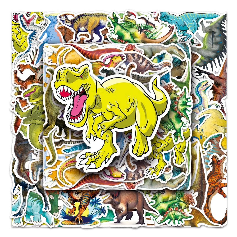 50Pcs Dinosaur Cartoon Waterproof Vinyl Stickers for Skateboard Snowboard (ONLINE ORDER ONLY)