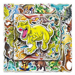 50Pcs Dinosaur Cartoon Waterproof Vinyl Stickers for Skateboard Snowboard (ONLINE ORDER ONLY)
