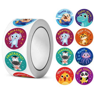 100-500pcs Reward Label Cartoon Animal Sticker Thank You Cute Game Sticker DIY Gift Sealing Label Decoration Supple (ONLINE ORDER ONLY)