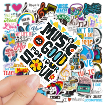10/30/50pcs Cute Motivational Music Notes Stickers Inspirational Phrases Decals Scrapbook Suitcase Fridge Skateboard Sticker Toy (ONLINE ORDER ONLY)