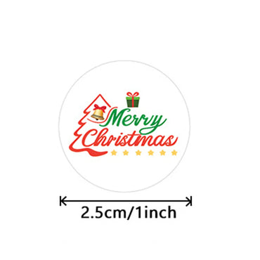100-500pcs Christmas Tree Santa Claus Merry Christmas Stickers 2.5cm Thank You Stickers for Gift Sealing Holiday Candy Bag Decor (ONLINE ORDER ONLY)
