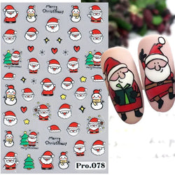Cute Deer Christmas Nail Stickers 5D Embossed Elk Star Gingerbread Man Snowflake Santa Claus Holly DIY Winter Engraved Manicure* (ONLINE ORDER ONLY)