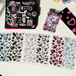 Asia Sweet Style 3D Love Heart Stickers Hand Account Idol Card DIY Material Decorative Sticker Personalized Kawaii Stationery (ONLINE ORDER ONLY)