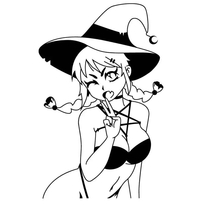 Japanese Anime for Car Stickers Witchy Passenger Notebook Sticker External Accessories Decoration Window Waterproof Vinyl Decals (ONLINE ORDER ONLY)