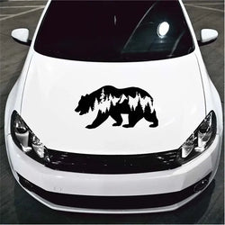 Creative Bear & woods Stickers，White and Black，For Cars, Trucks, Walls, Motorcycles & laptops (ONLINE ORDER ONLY)
