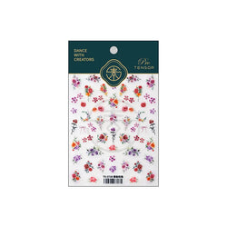 Rose Flower Garden Soft Embossment Adhesive Nail Art Stickers Charming Rhinestone Manicure Decals Nail Supplies for Professional (ONLINE ORDER ONLY)