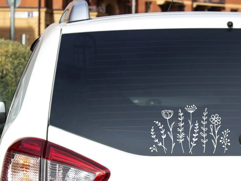 Wildflower Car Stickers Decoration Bumper laptop Sticker Rear Window Fashion Stickers Plant Lover Creative Sport PVC Vinyl Decal (ONLINE ORDER ONLY)