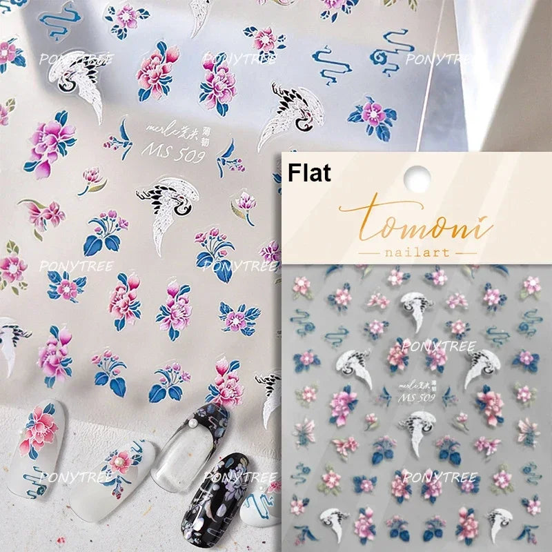 Angel Bowknot Stone Statue Vintage Photo Frame Flower Bed Bouquet Garden Rose Crown Adhesive Nail Art Stickers Manicure Decals (ONLINE ORDER ONLY)
