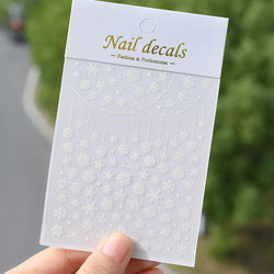 Winter Xmas 3D Nail Sticker Snowflake Flower Winter Decals Nail Stickers Cartoon Bird Santa Penguin Elk Slider New Year Manicure (ONLINE ORDER ONLY)