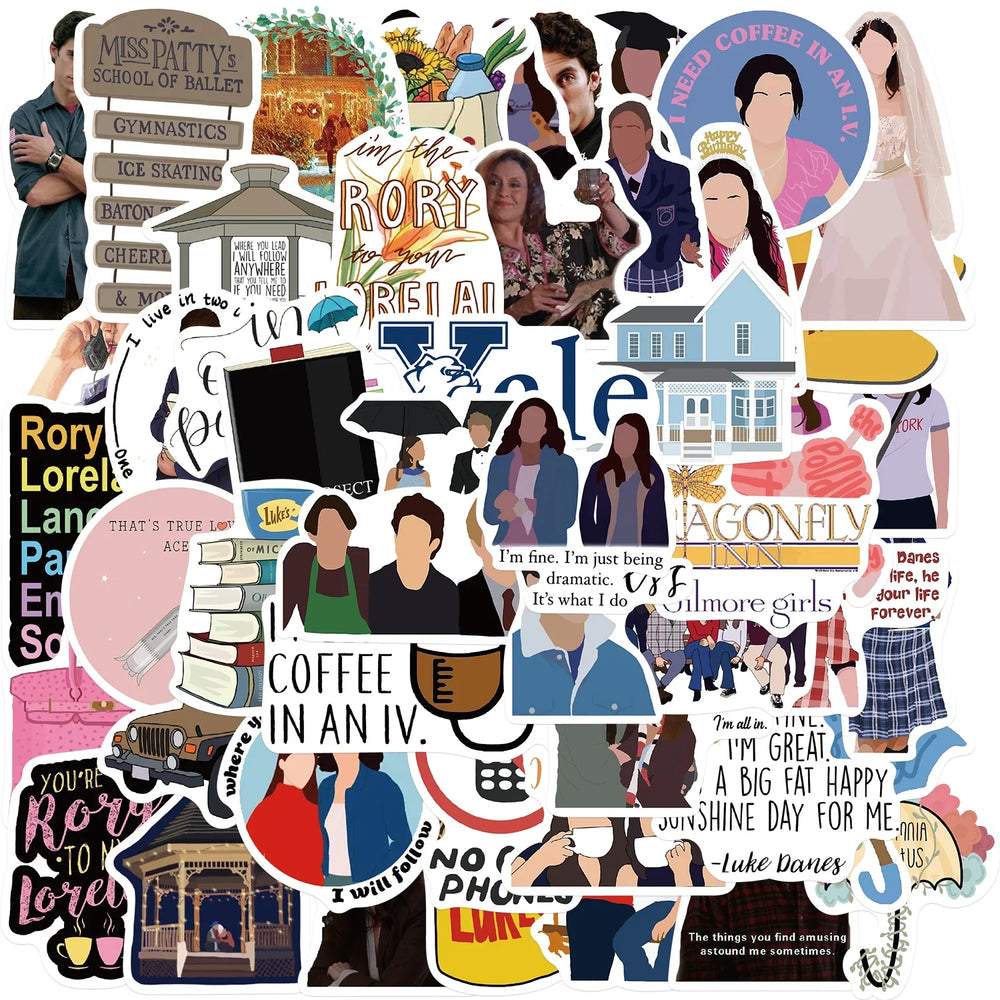 50PCS Gilmore Girls Stickers Decorative DIY For Car Skateboard Laptop Phone Luggage Creative Graffiti Waterproof Sticker Toys (ONLINE ORDER ONLY)