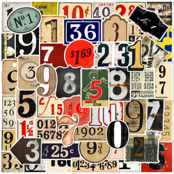 Retro Number Cartoon Stickers for Phone Laptop Luggage Skateboard - 10/30/50PCS (Online Order Only)