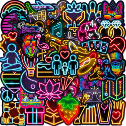 50Pcs Neon Cartoon Graffiti Stickers for Helmet Wall DIY Decoration (ONLINE ORDER ONLY)