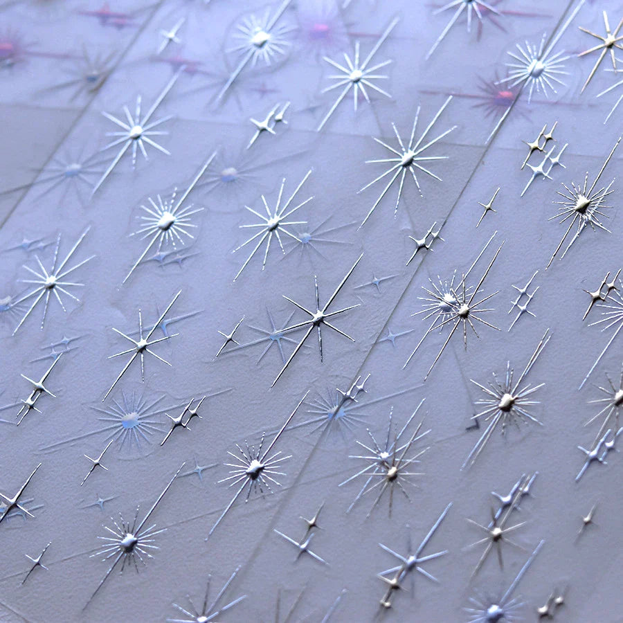 Gold Silver Star Laser Pink Colorful Glitter Starlight Sparkle Rhinestones Relief Nail Art Decorations Stickers Manicure Decals (ONLINE ORDER ONLY)