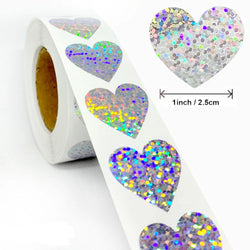 100-500pcs heart shape Valentine's Day stickers Heart Thank You adhesive label Birthday Party Handmade Decoration stickers (Online Order Only)