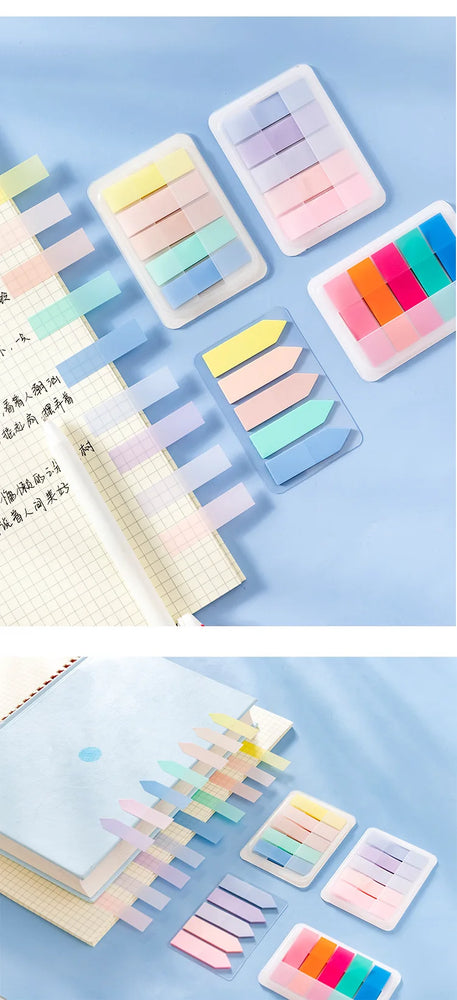 PET Transparent Index Sticky Note Sticker Student Label Sticky Note Sticker Notepad Bookmark School supplies Kawaii stationery (ONLINE ORDER ONLY)