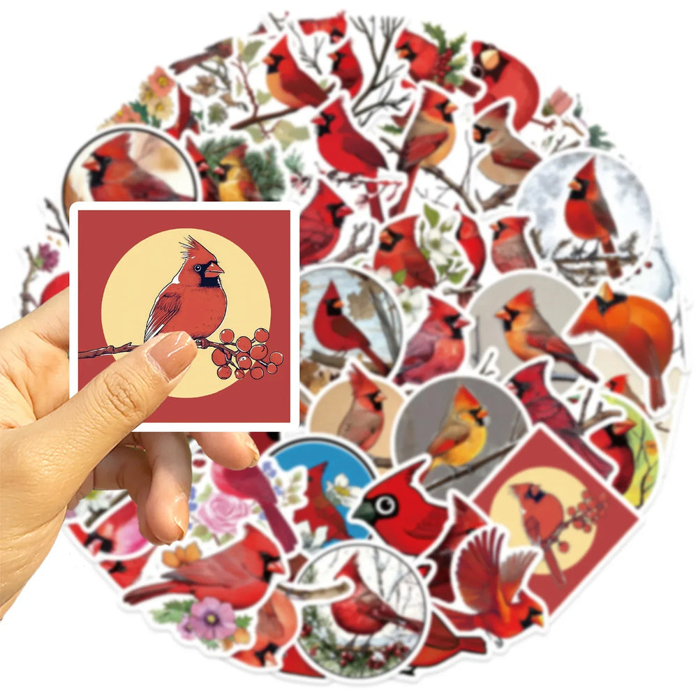 10/30/50PCS Red Little Bird Cartoon Stickers Funny Cartoon Decoration Animal Graffiti Toy Luggage Laptop Phone Guitar Bike Decal (ONLINE ORDER ONLY)