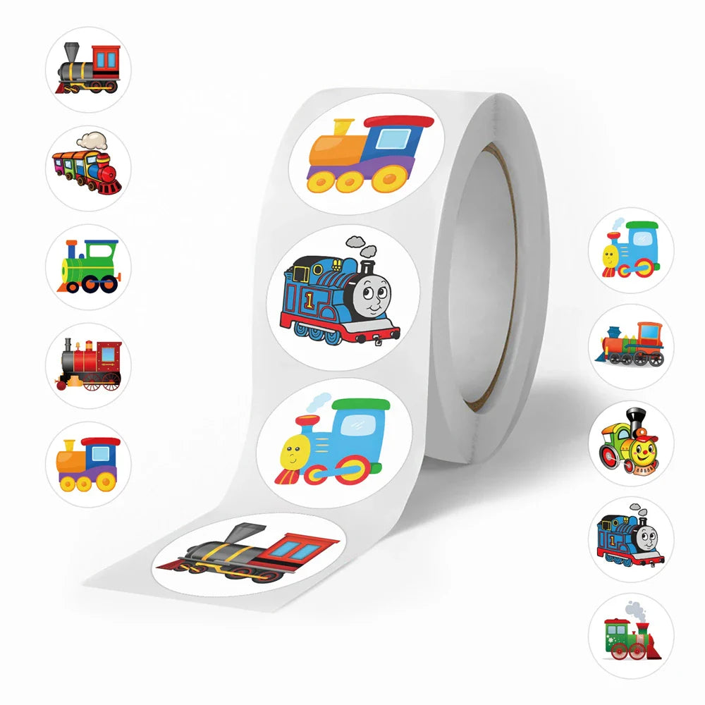500pcs/roll Kids Stationery Stickers Birthday Party Back ground Fruits Balloon Happy Banner Refrigerator Vegetable Stickers Toys (Online Order Only)