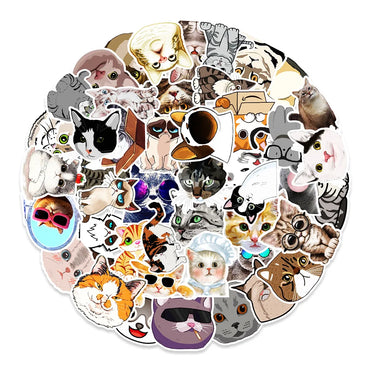 10/30/50PCS Kawaii Cats Cartoon Sticker Animal Cute Decals Toy For Kids DIY Suitcase Fridge Phone Scrapbook Stationary Fridge (ONLINE ORDER ONLY)
