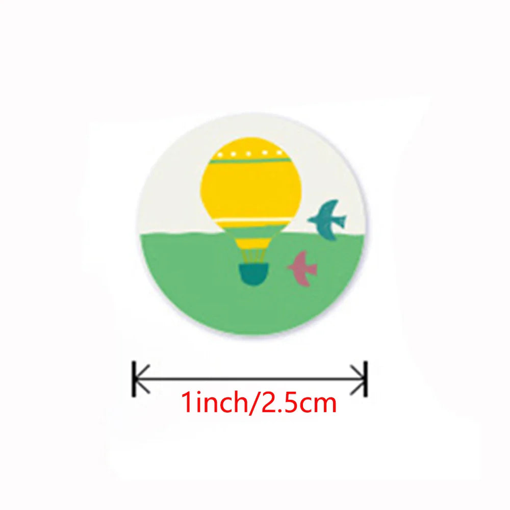 100-500pcs 1inch Cute Cartoon Stickers Round Reward Sticker Adhesive Labels for Classic School Teacher Kids Toy Sealing Lables (ONLINE ORDER ONLY)